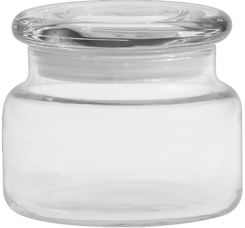 8 oz. Apothecary Jar with Flat Lid - Deep Etched 7
