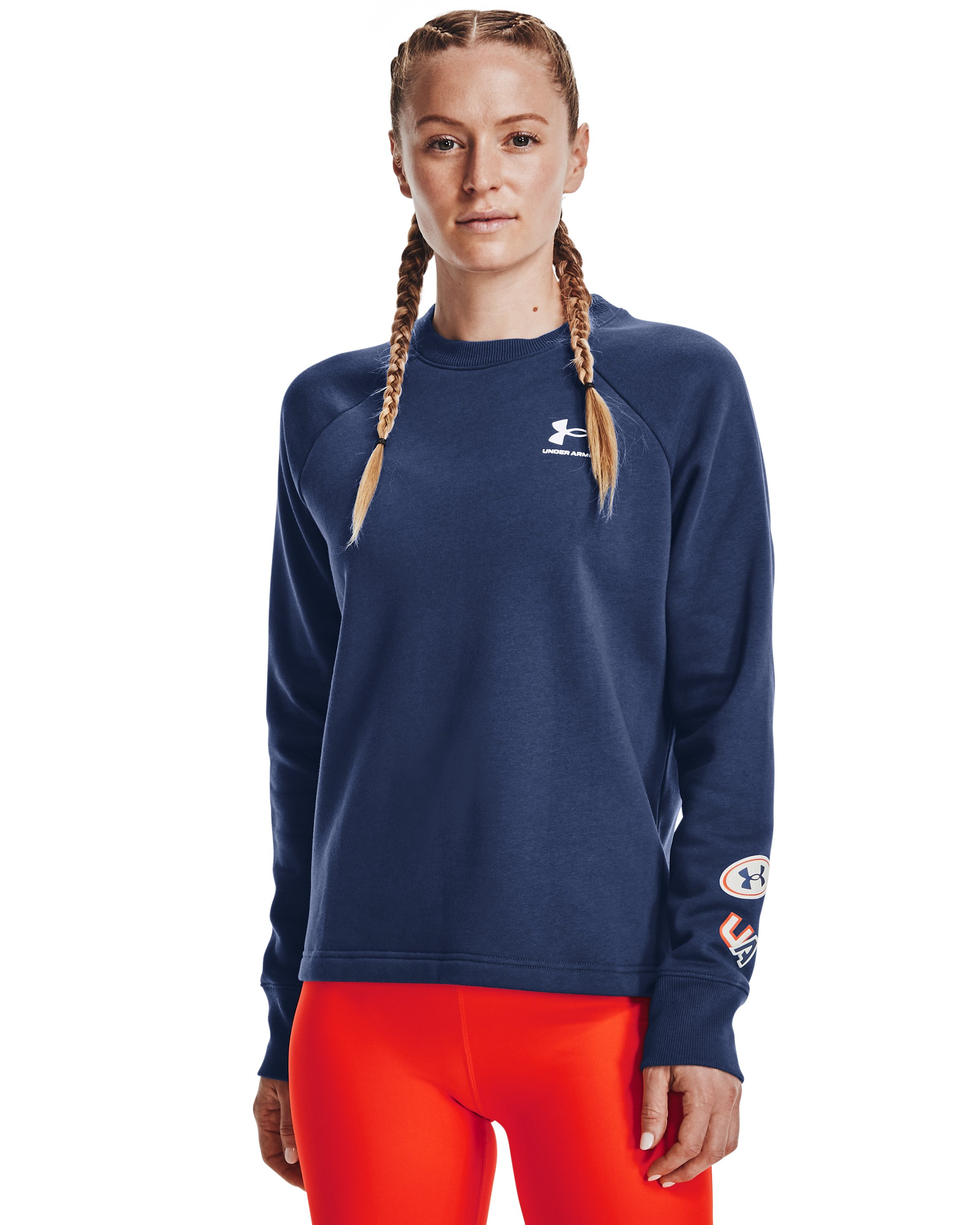 Women's UA Rival Fleece Graphic Crew  3