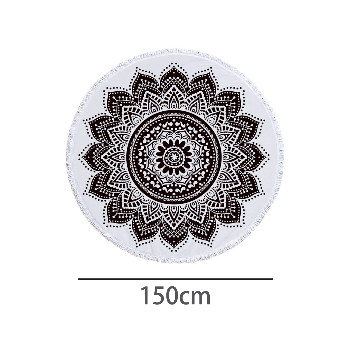 Round Beach Towel with Tassels 8
