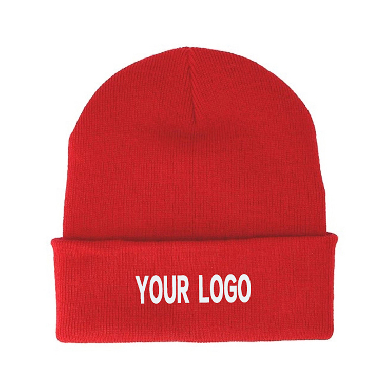 Embroidered Knitted Beanie Cap with Cuff 3