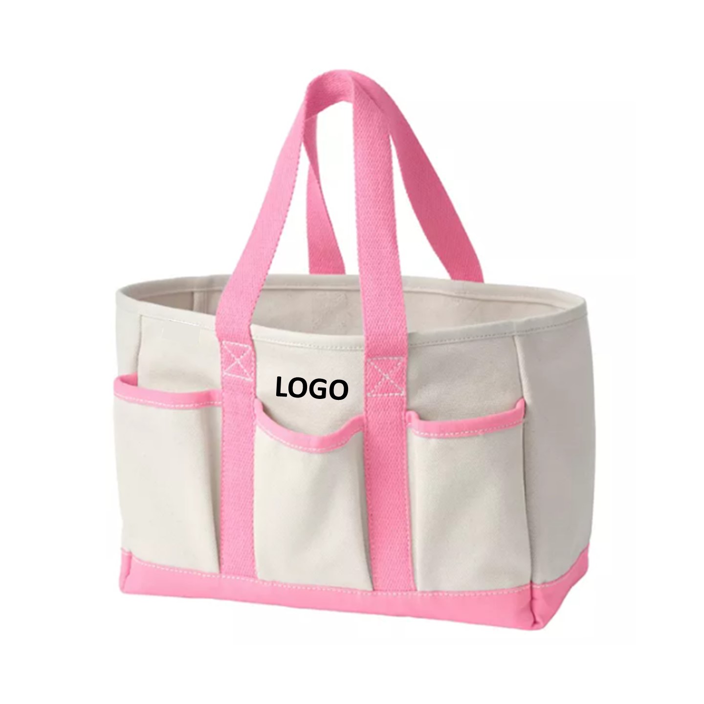 Canvas Multi Pockets Garden Tote, custom tote bag with logo imprint 6