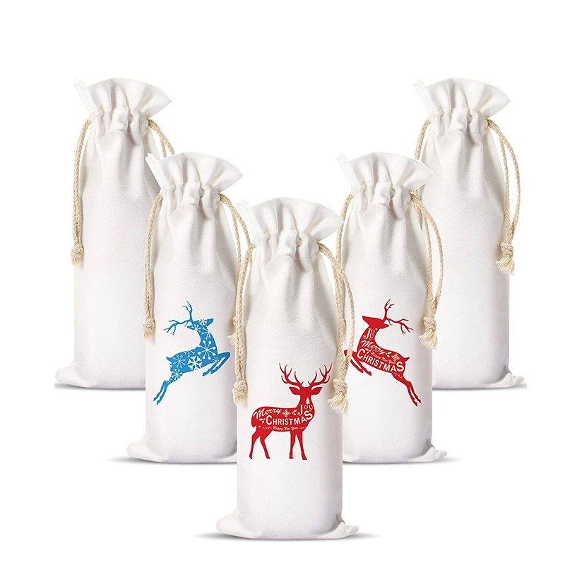 Cotton Wine Bottle Drawstring Bag 3