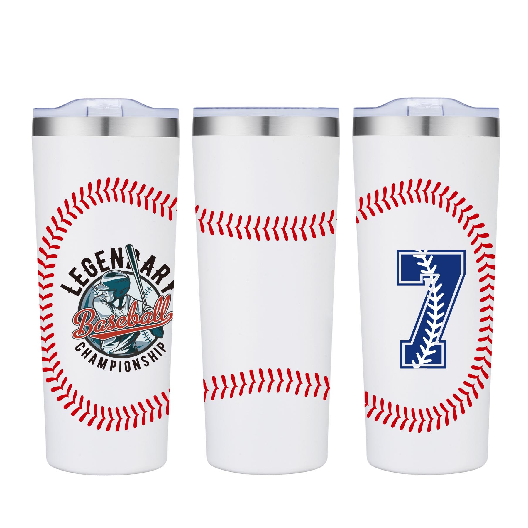 28 oz. Baseball Design Double Wall Stainless Steel Vacuum Tumbler Water Bottle 6