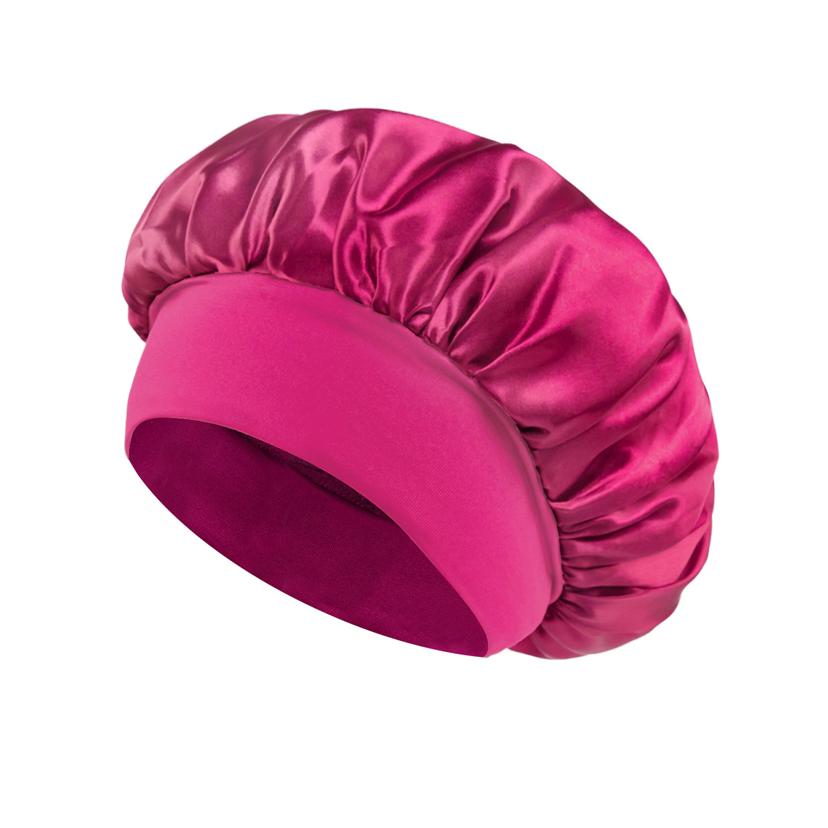 Silk Satin Sleep Hair Bonnet w/ Wide Edge for Women 18