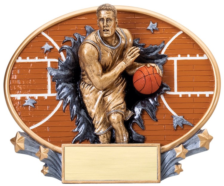Basketball Male Xplosion Oval Resin Award 2