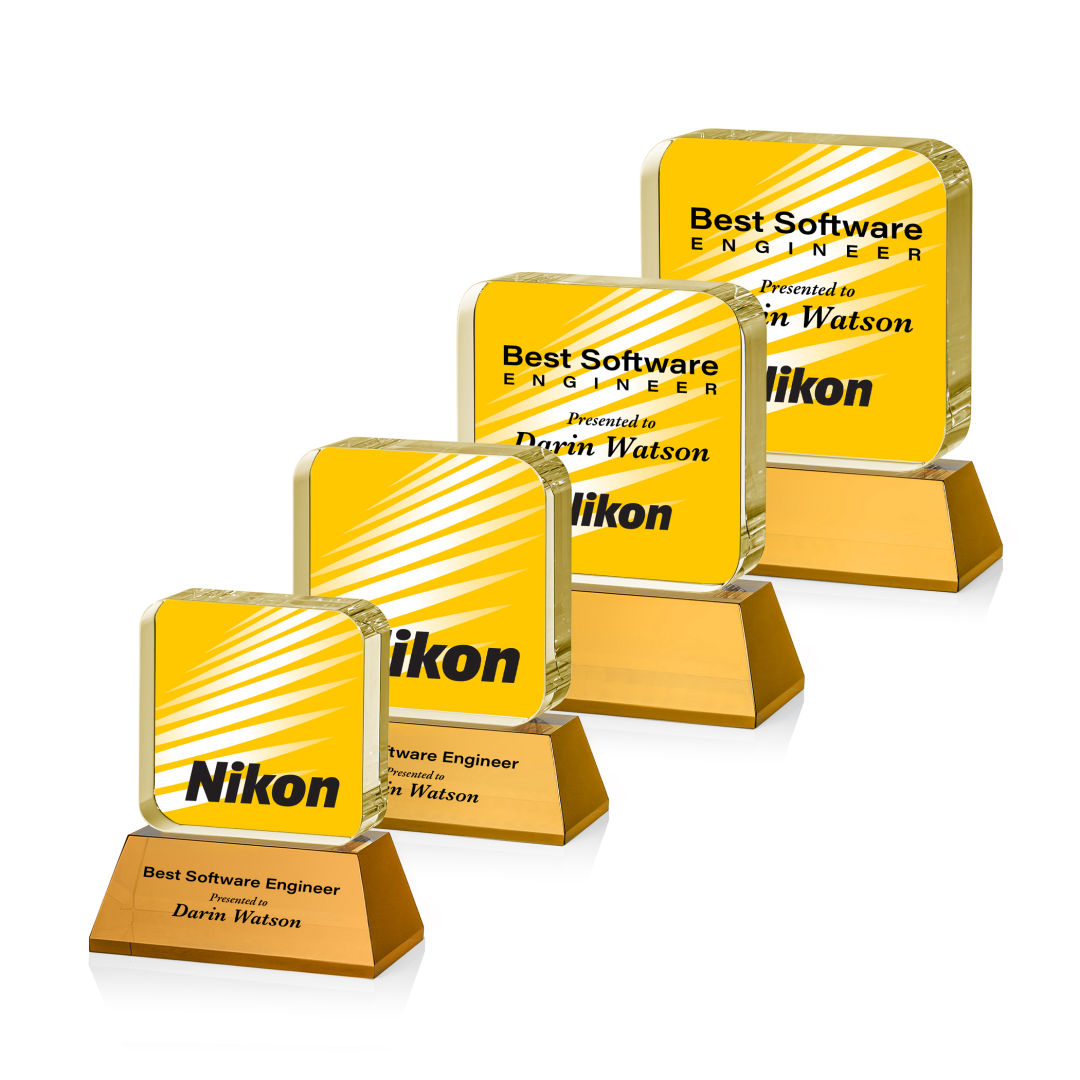 Flamborough VividPrint™ Award on Base - Amber