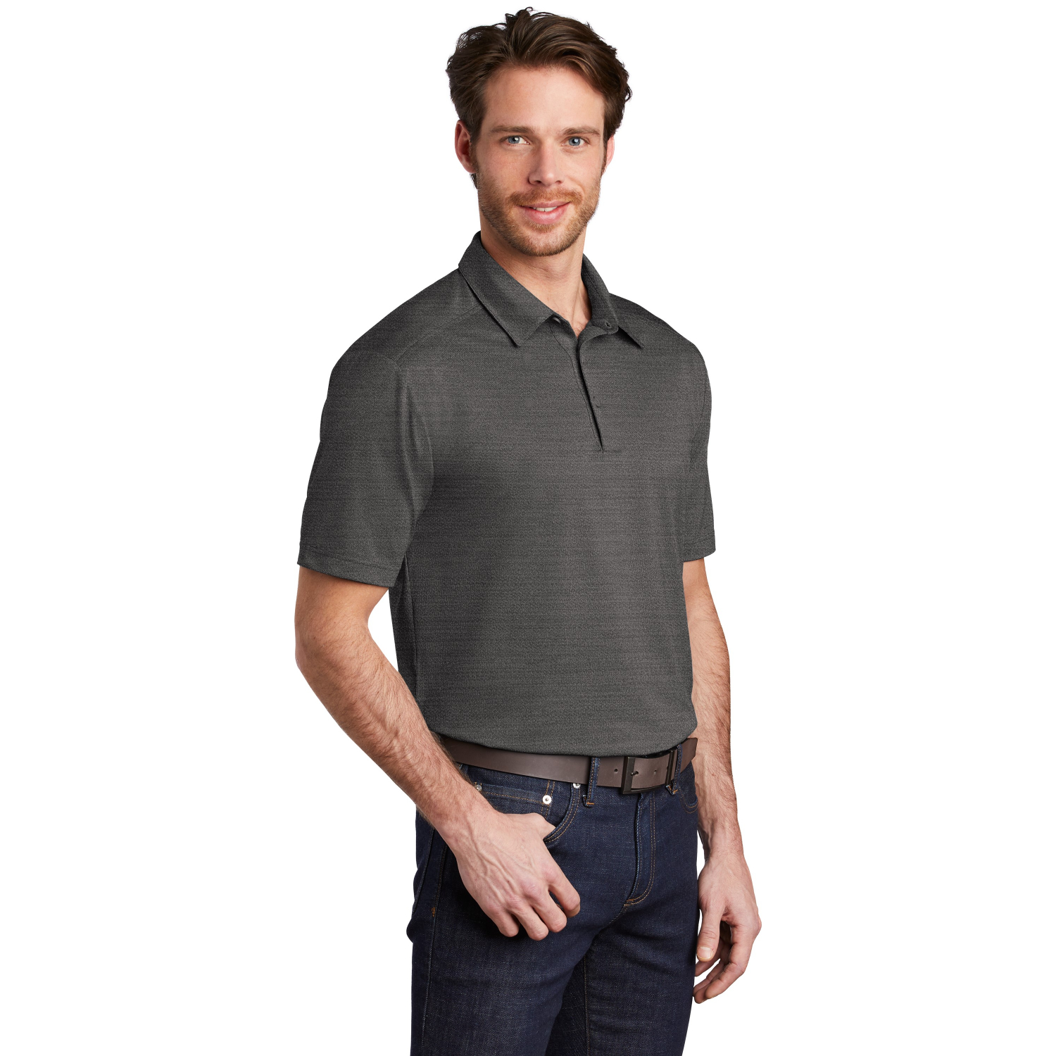 Port Authority Stretch Heather Polo w/ Screen Print 5.2 oz. 3