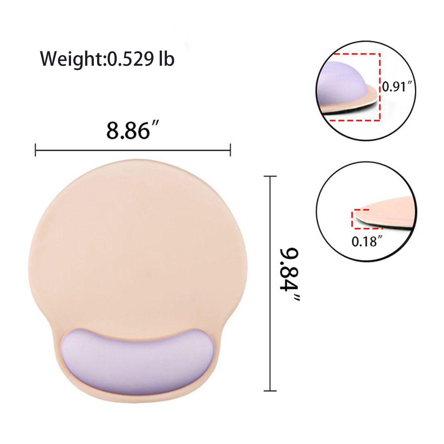 Silicone Solid Color Minimalist Style Mouse Pad Wrist Guard Soft Pad. 4