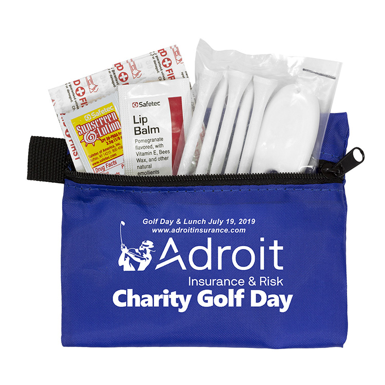 "DEL MONTE" 14 Piece Golf Kit Components inserted into Zipper Pack 25