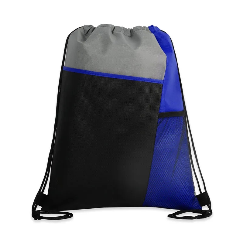 Tri-Colored Mesh Pocket Drawstring Backpack 8