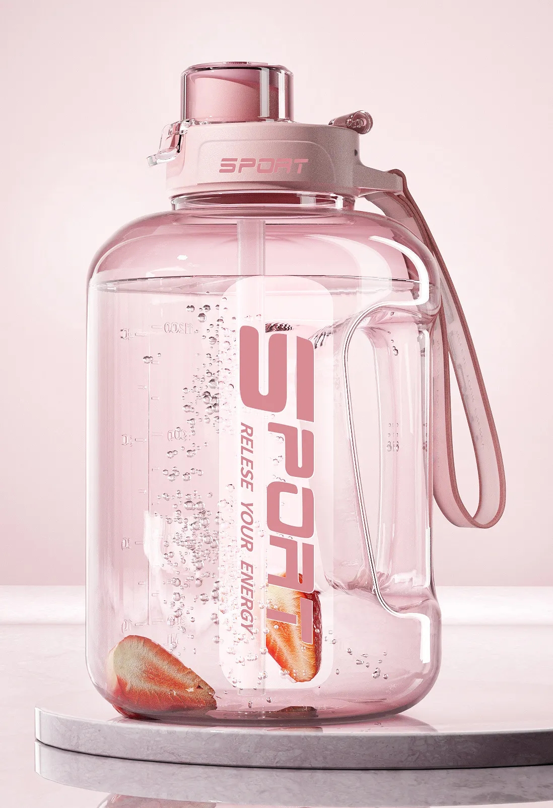 Large Sports Plastic Straw Water Bottle 5