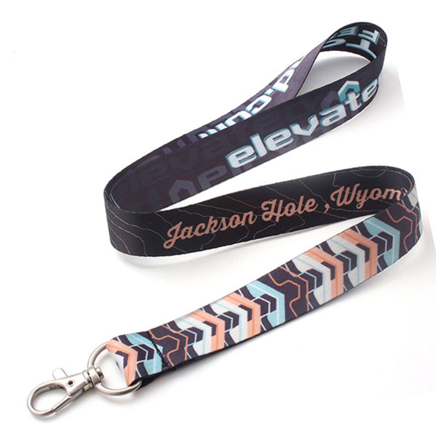 Recycled PET Full Color Sublimation Lanyard Custom Imprint ID Badge Holder 2