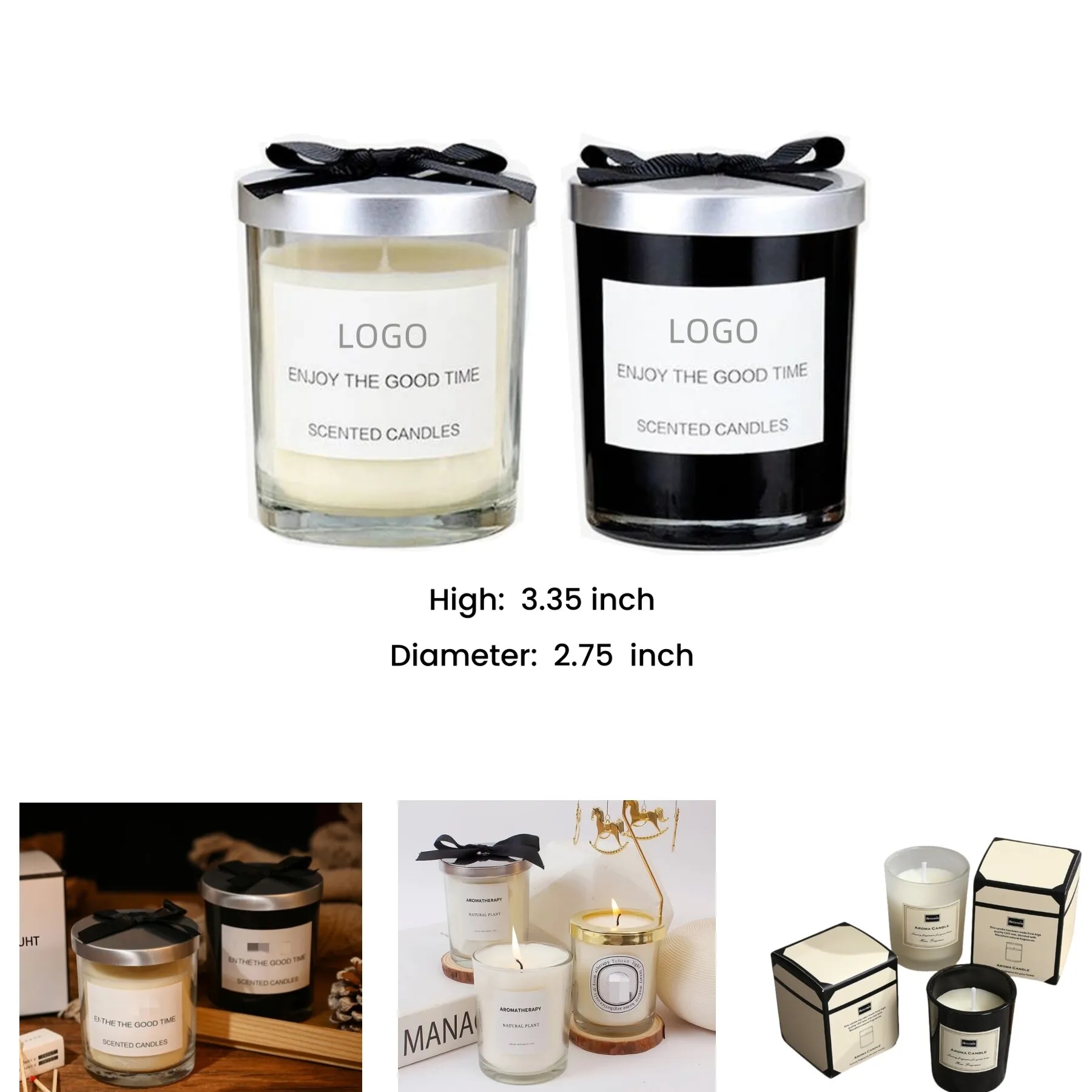 Essential oil scented candles bedroom lasting glass ornament 3