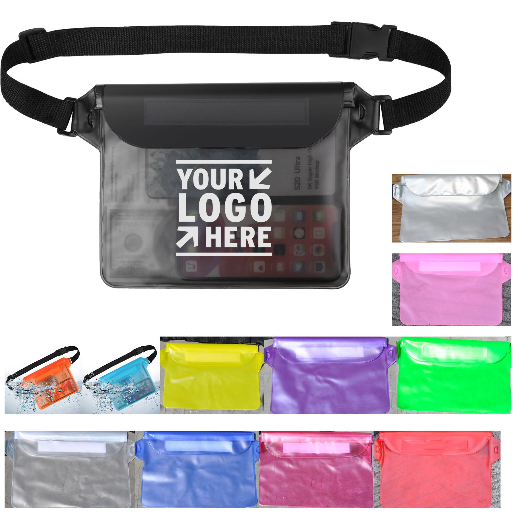 Waterproof Waist Phone Pouch Fanny Pack Dry Bag Case Cover For iPhone 14 Pro Max 1