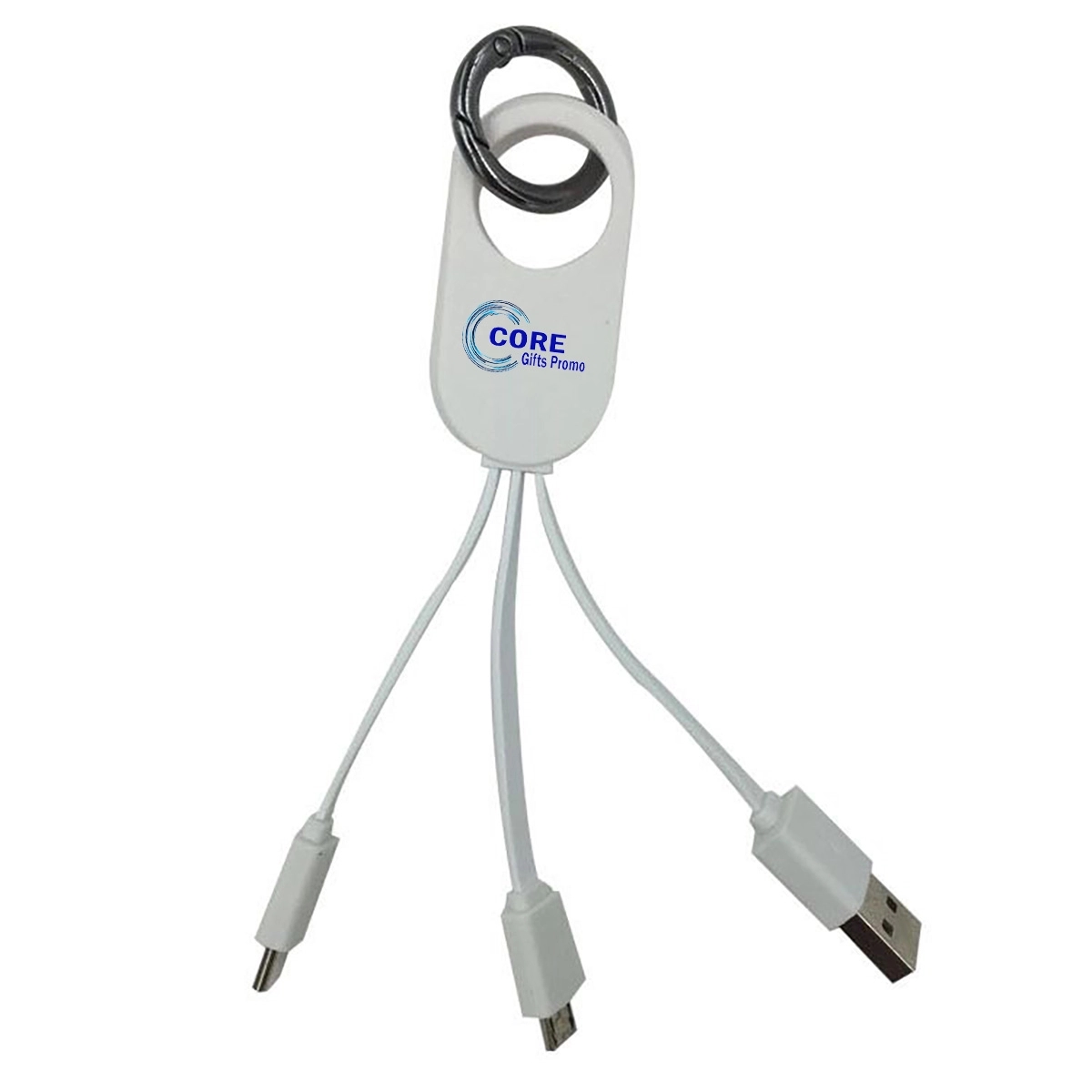 3-in-1 Charging Cable with Carabiner Clip 2