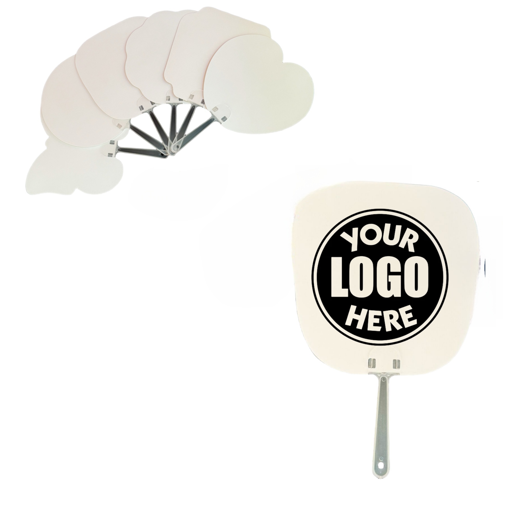 Blank Heat Transfer PET Plastic Fan Advertising Fan 2