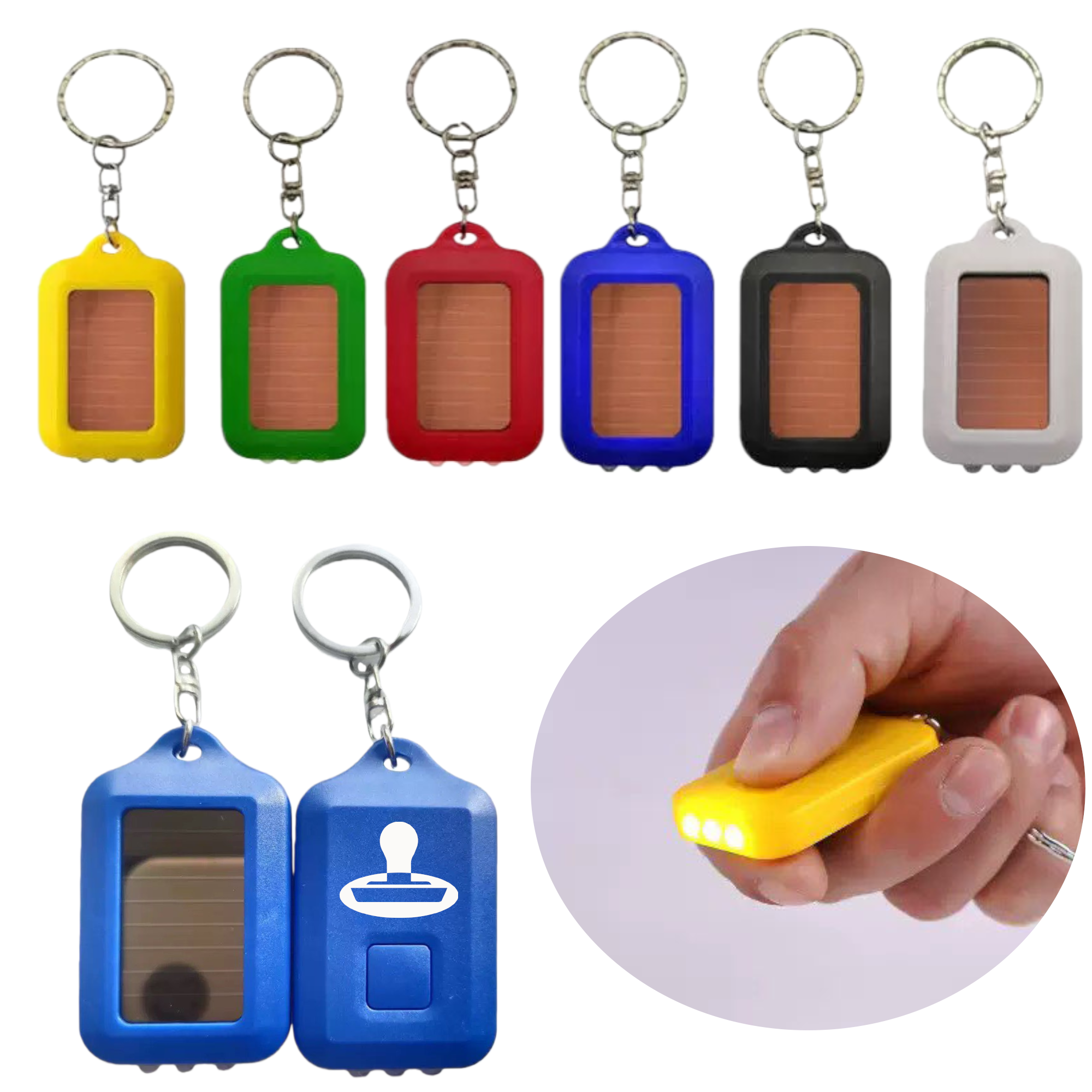 Solar Powered LED Keychain Flashlight 1