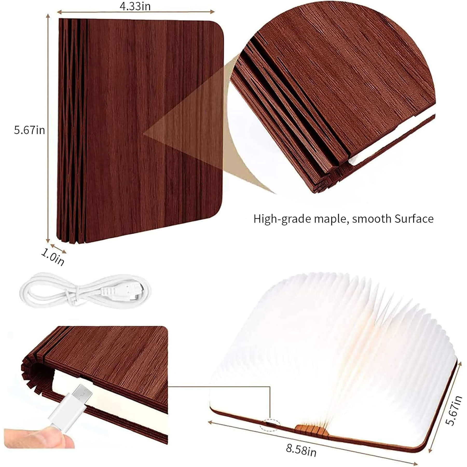 Wooden Folding Book Lamp 3