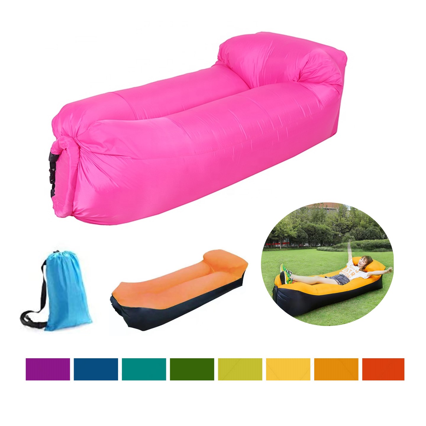Portable Inflatable Lounge Chair with Pillow 4