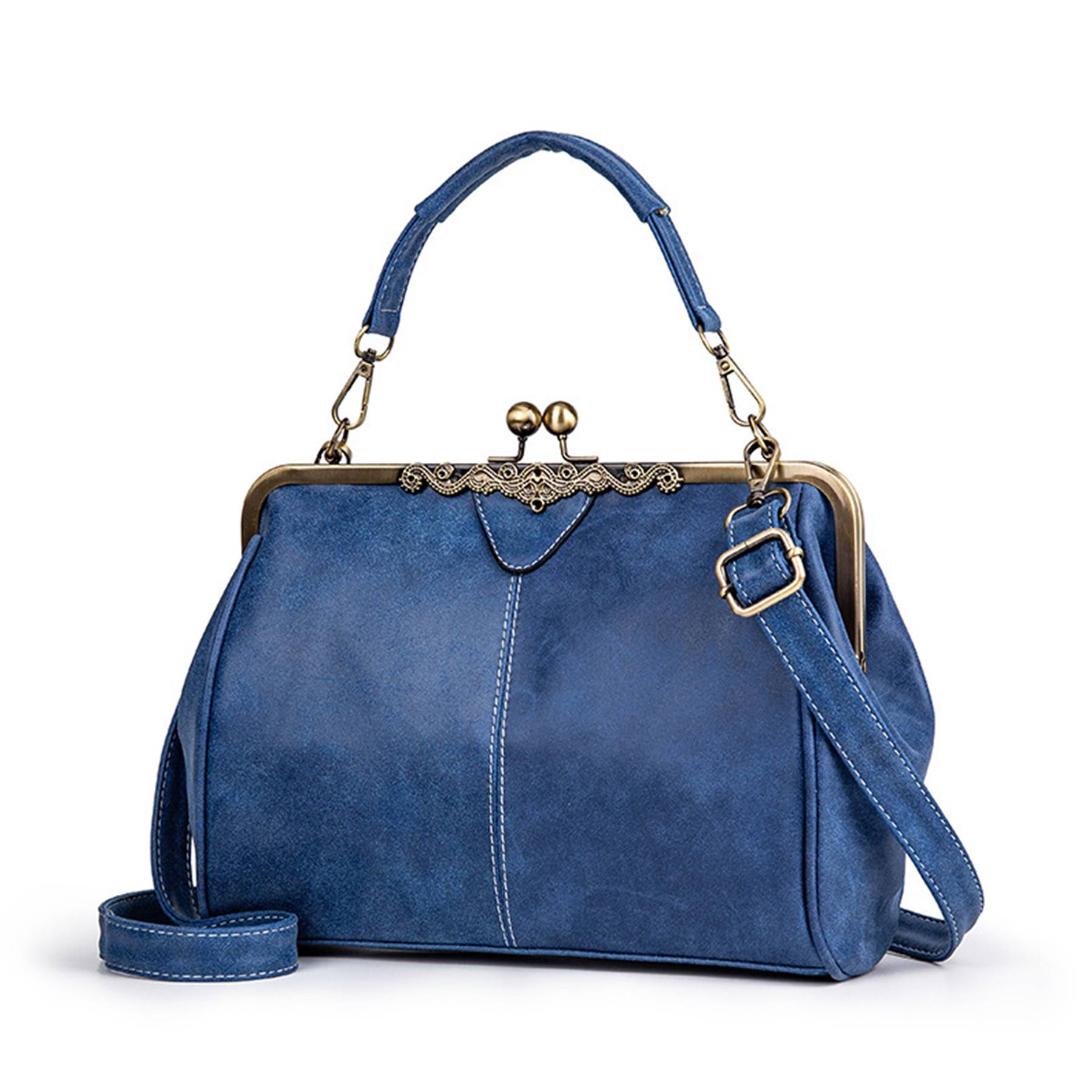 PU Leather Matte British Vintage Messenger Tote Bag 13