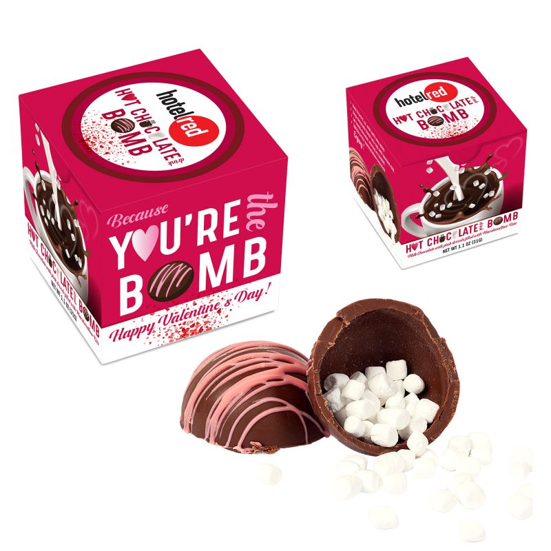 Hot Chocolate Bomb with Pink Drizzle 2
