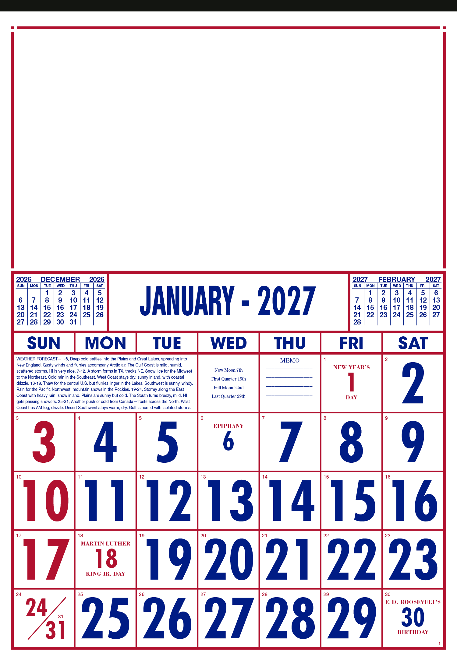 Skinner & Kennedy® Commercial 12-Sheet Calendar 3