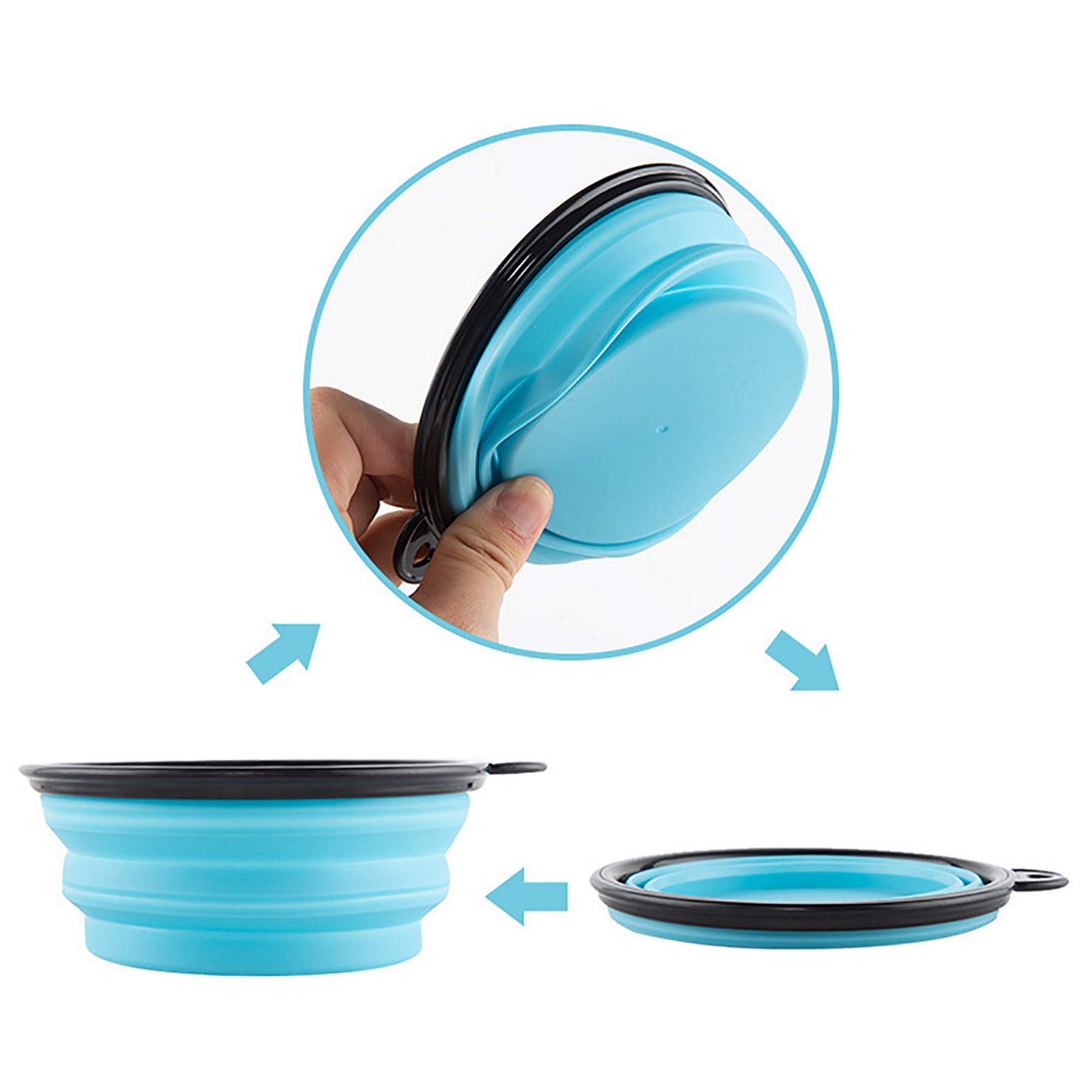 12 Oz. Collapsible Silicone Pet Bowl With Carabiners 3