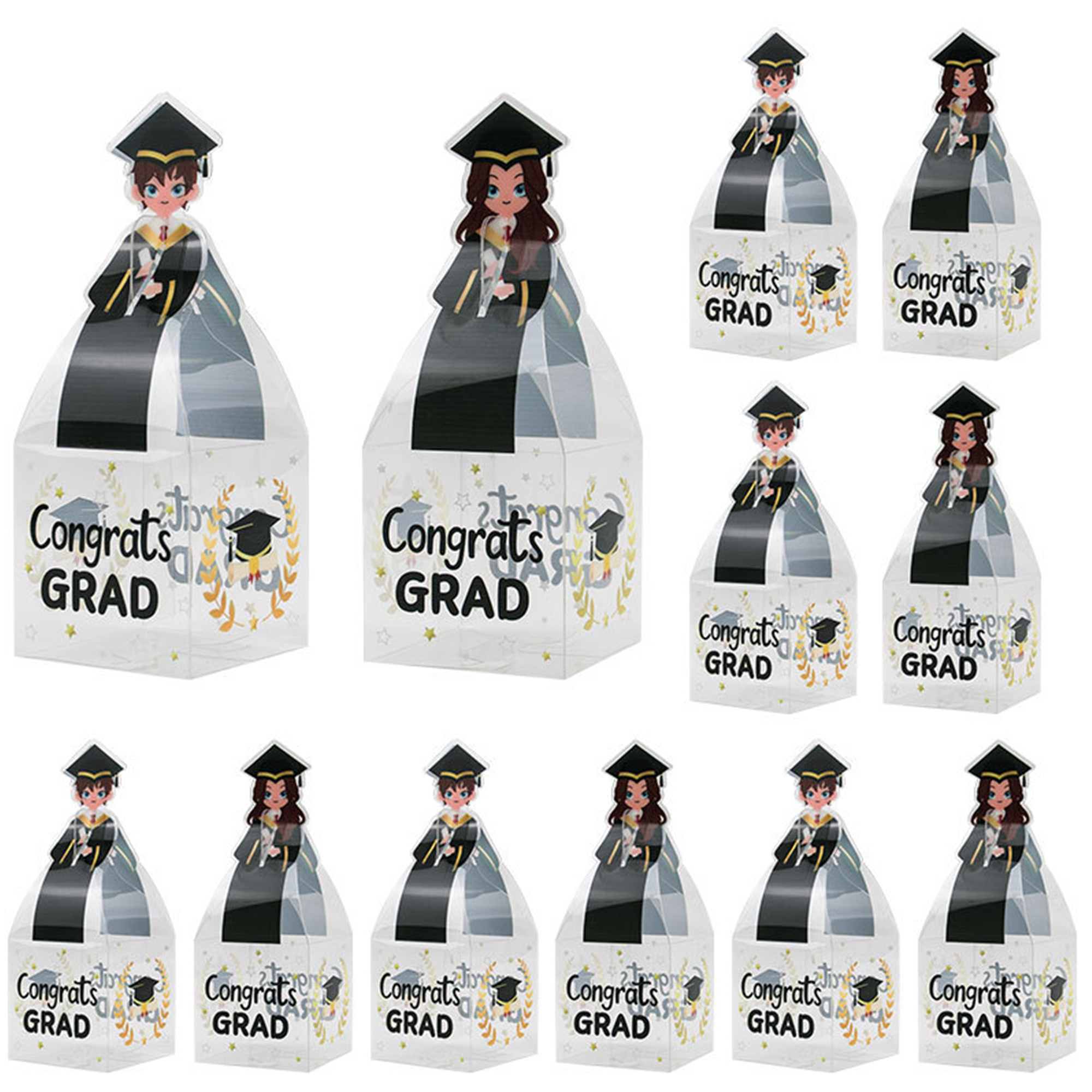 Custom Congrats Grad PVC Favor Boxes 1