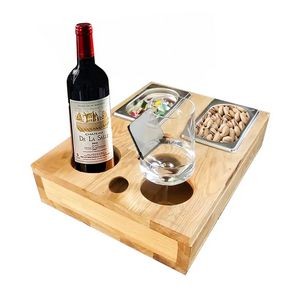 Bamboo Couch Tray with Magnetic Cup Holder 2
