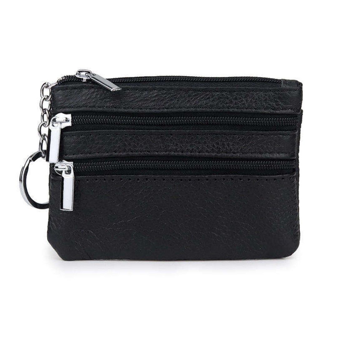 cowhide card money coin purses With Zipper Pocket 6