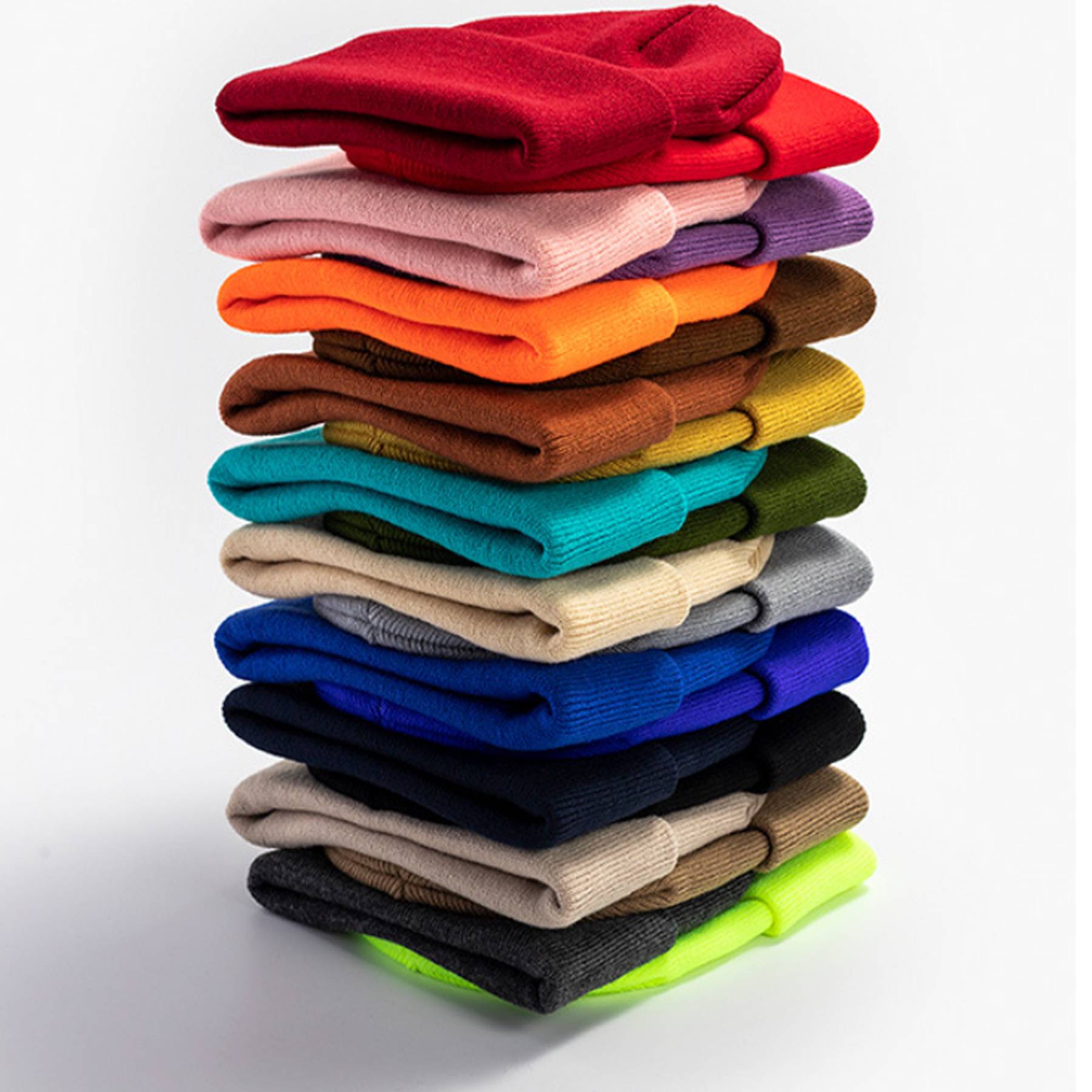 Women's gloss plate solid color acrylic beanie 4