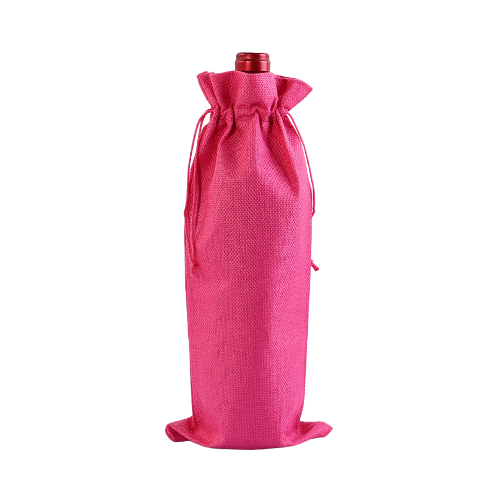 Drawstring Closure Burlap Wine Bag Champagne Gift Packaging Set 7