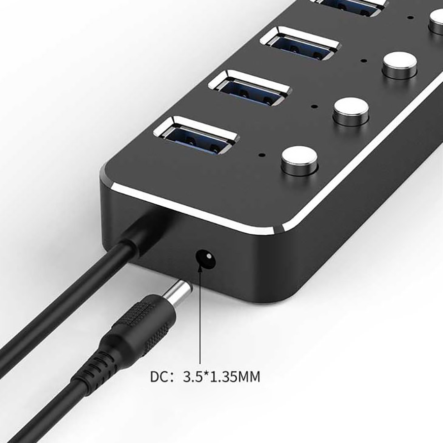 USB 3.0 Hub Aluminum 4 Ports Individual Power Control, Support both Data Transfer and Charging 7