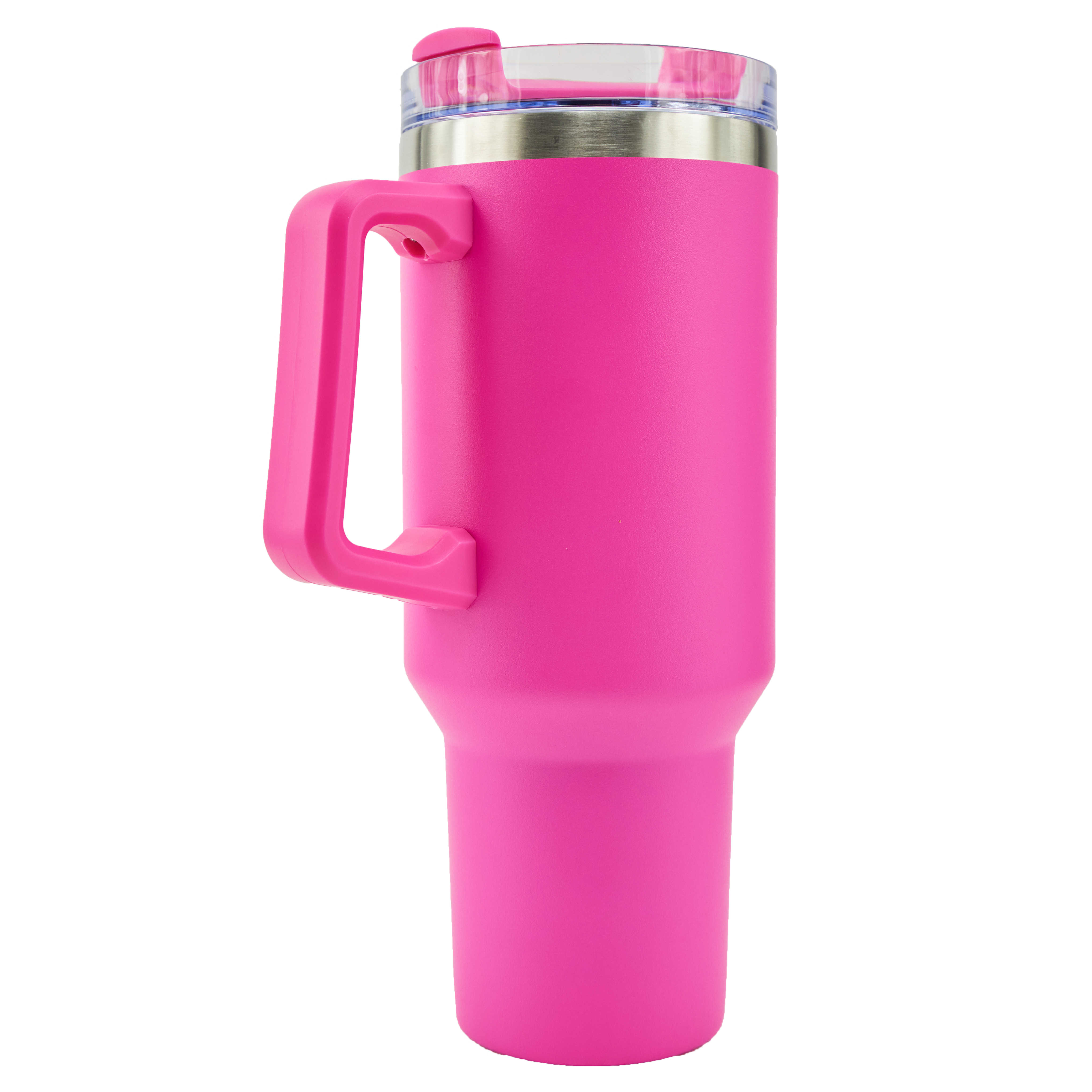 Oceanside 40oz Double Wall Stainless Steel Vacuum Insulated Tumbler with Handle and Straw (Pink) 3