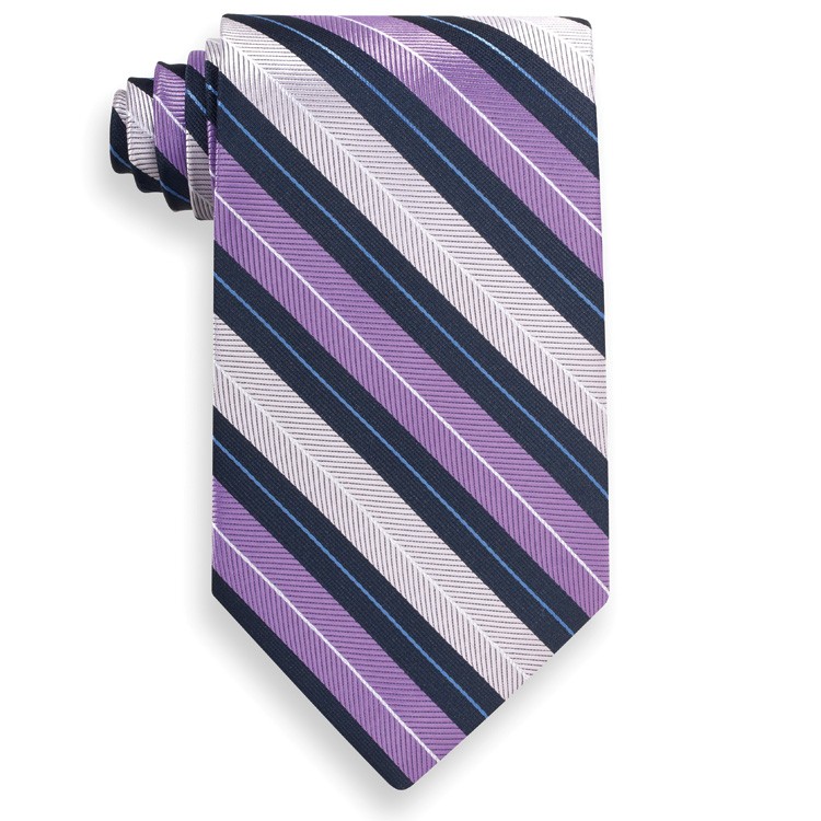 Mansfield Purple and Navy Blue Stripe Tie 2
