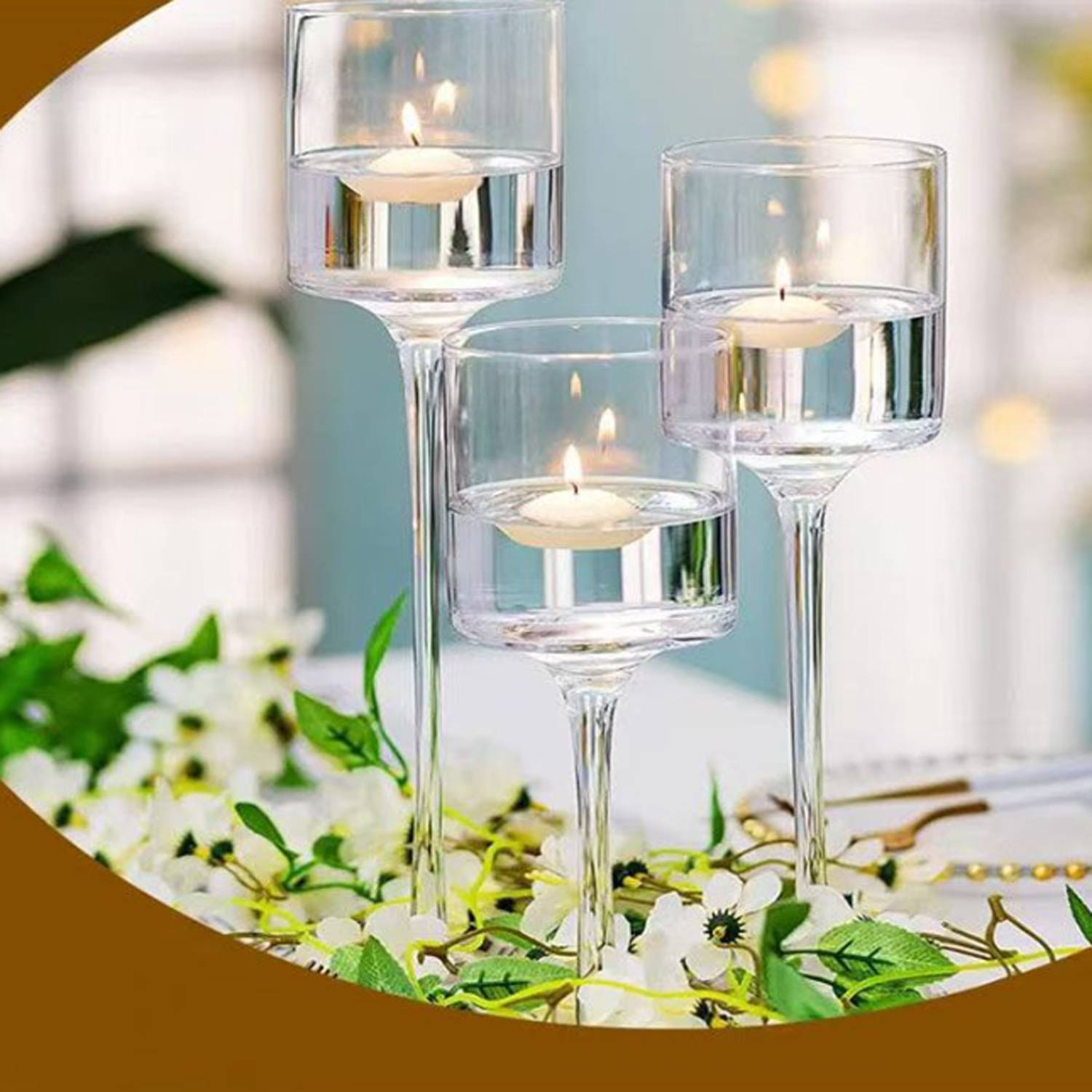 3-Piece Glass Candle Holder Set 4