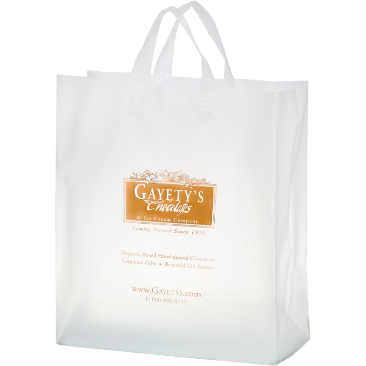 Clear HDPE Frosted Soft Loop Shopper 1