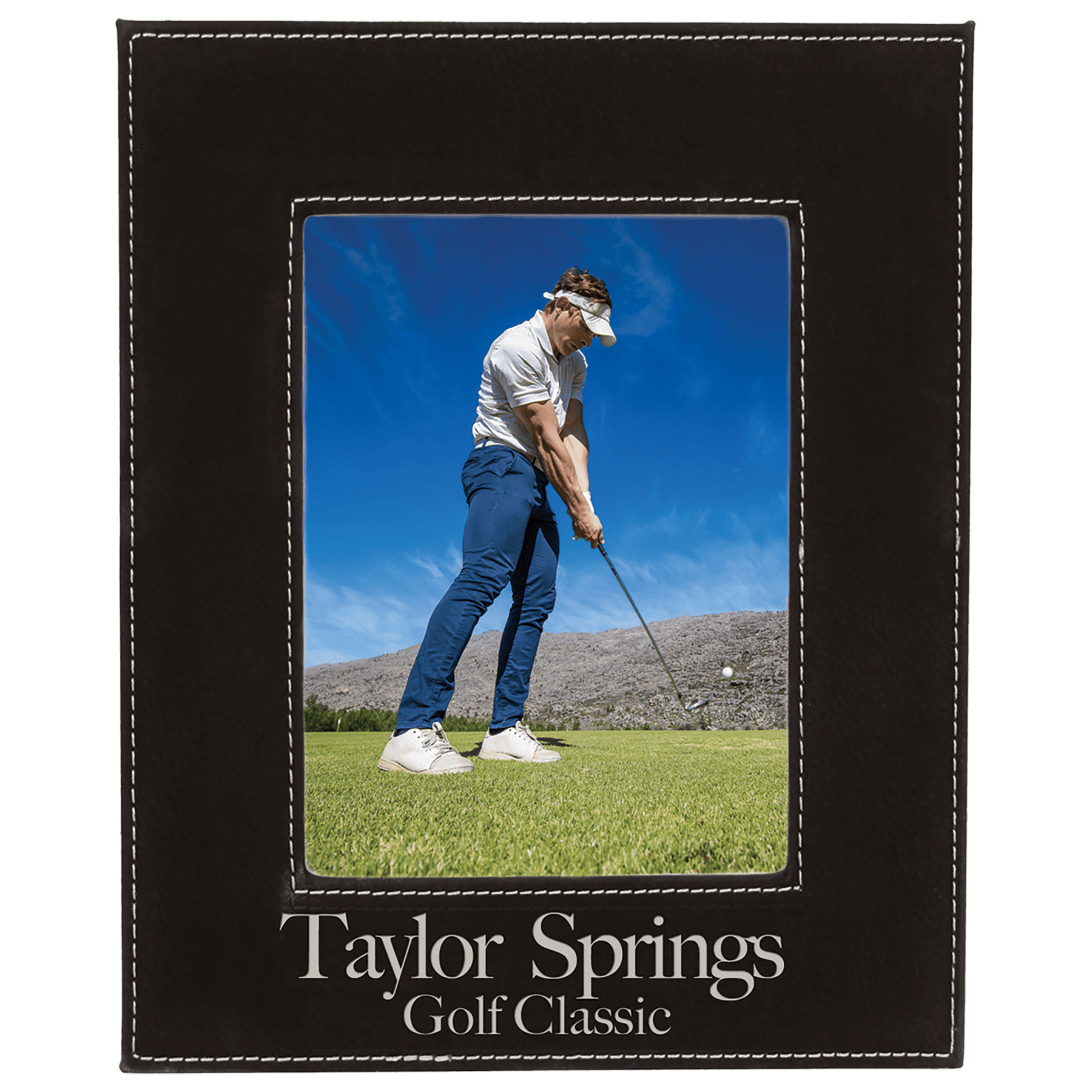 5" x 7" Black/Silver Leatherette Photo Frame 1