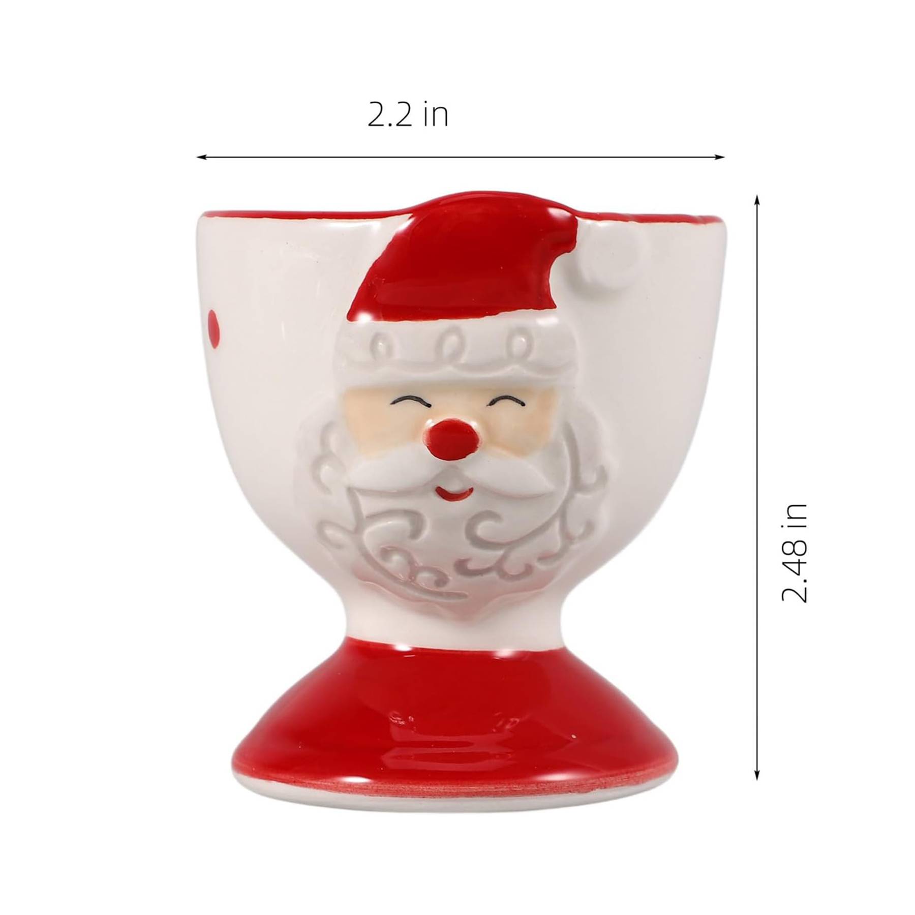 0.7oz Ceramic Santa Egg cup 2