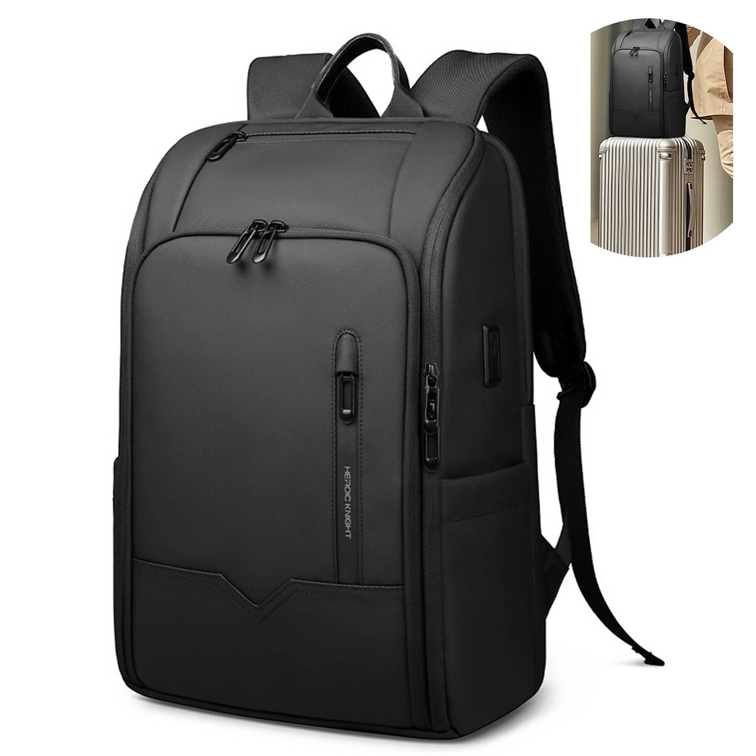 Large Travel Oxford Laptop Backpack w/ USB Port 4