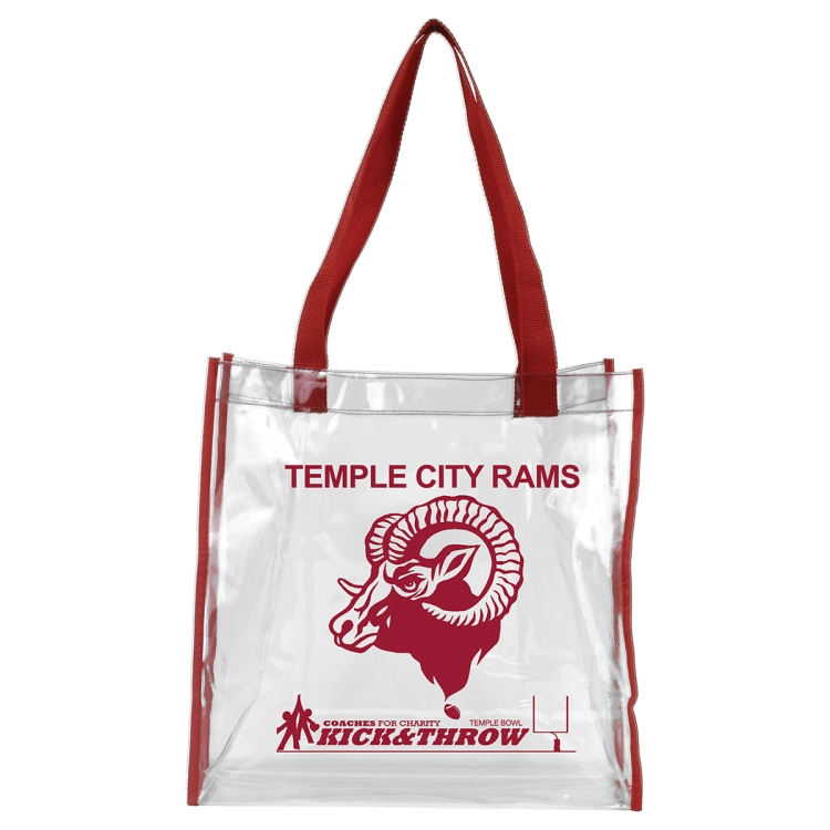 12" W x 12" H x 6" Gusset - "Matterhorn" Clear Vinyl Stadium Compliant Tote Bag 17