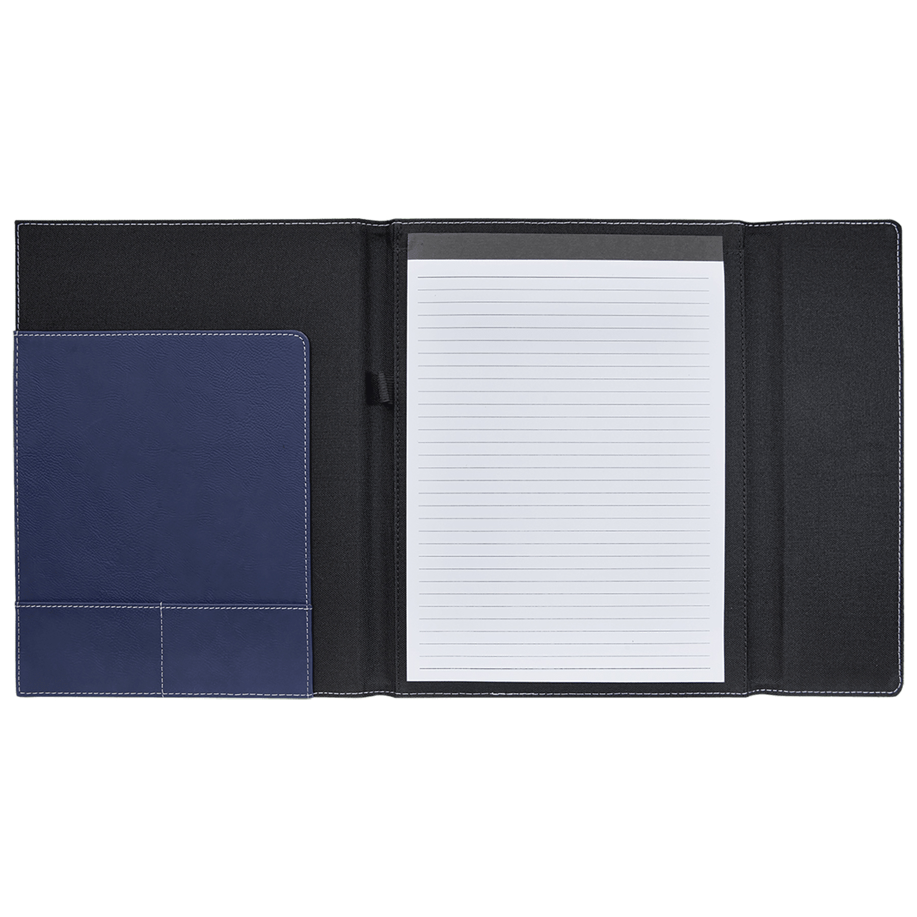 9" x 12" Blue/Silver Leatherette & Black Canvas Portfolio 4