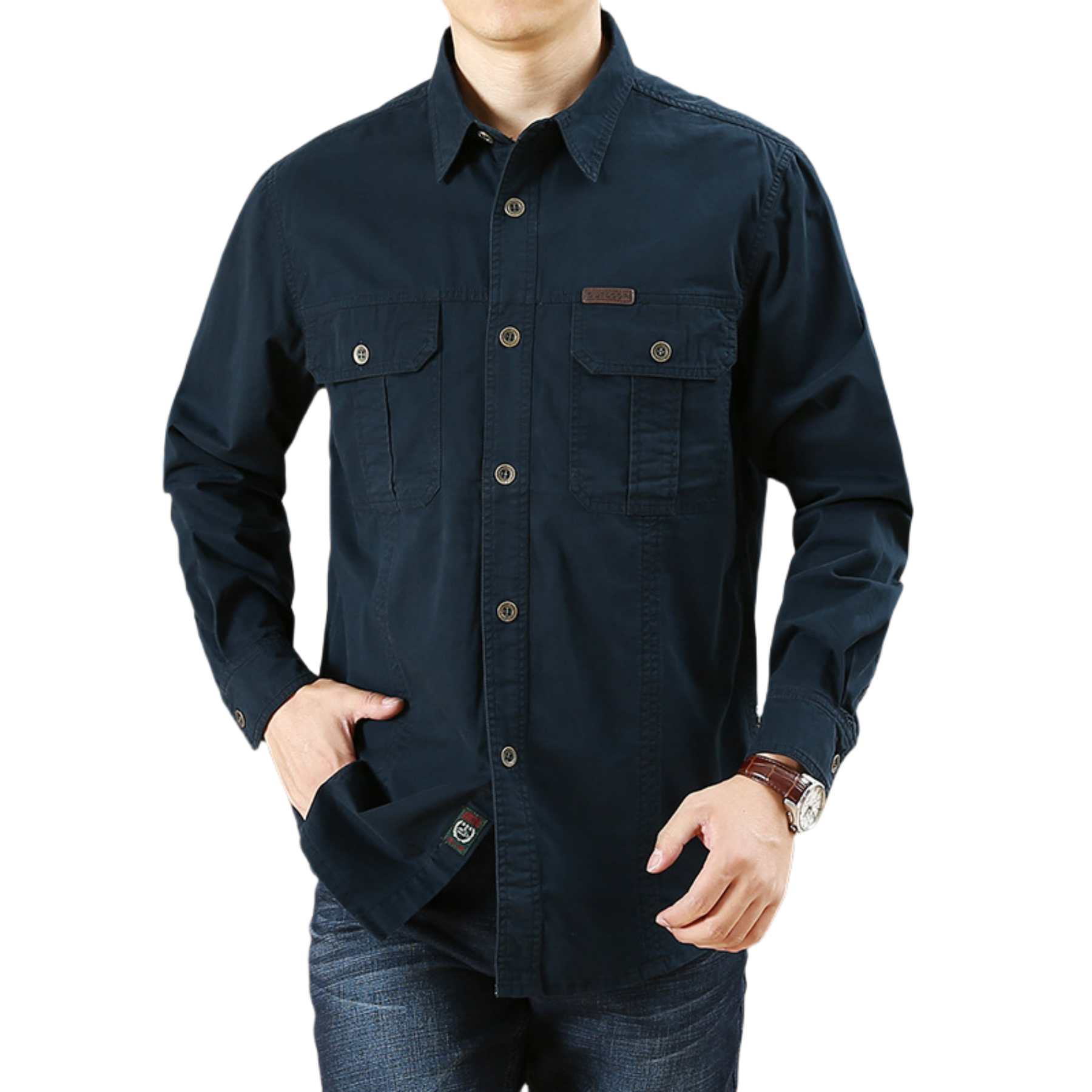 Mens Cotton Casual Shirt Spring Outdoor Wear 9