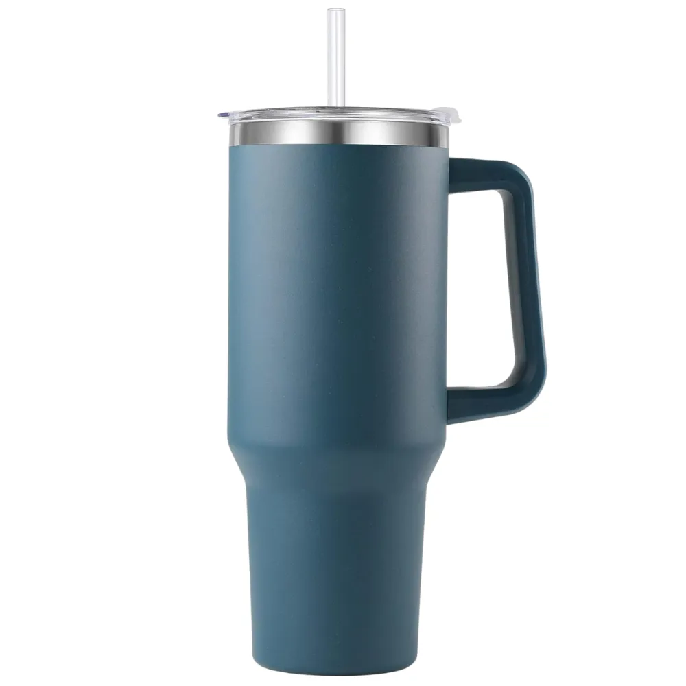 40oz. Insulated Tumbler with Handle and Straw 16