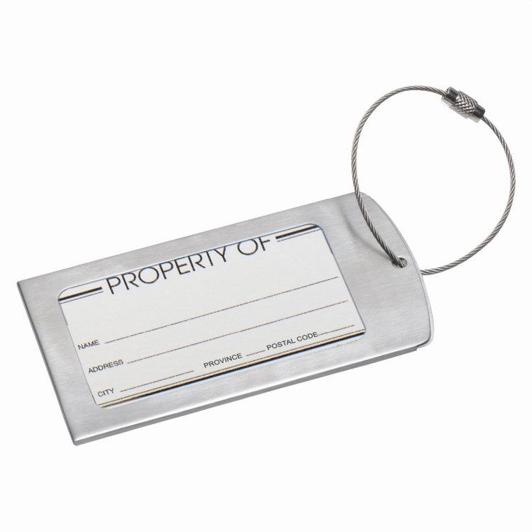 "Prestige" Brushed Metal Luggage Bag Tag 7