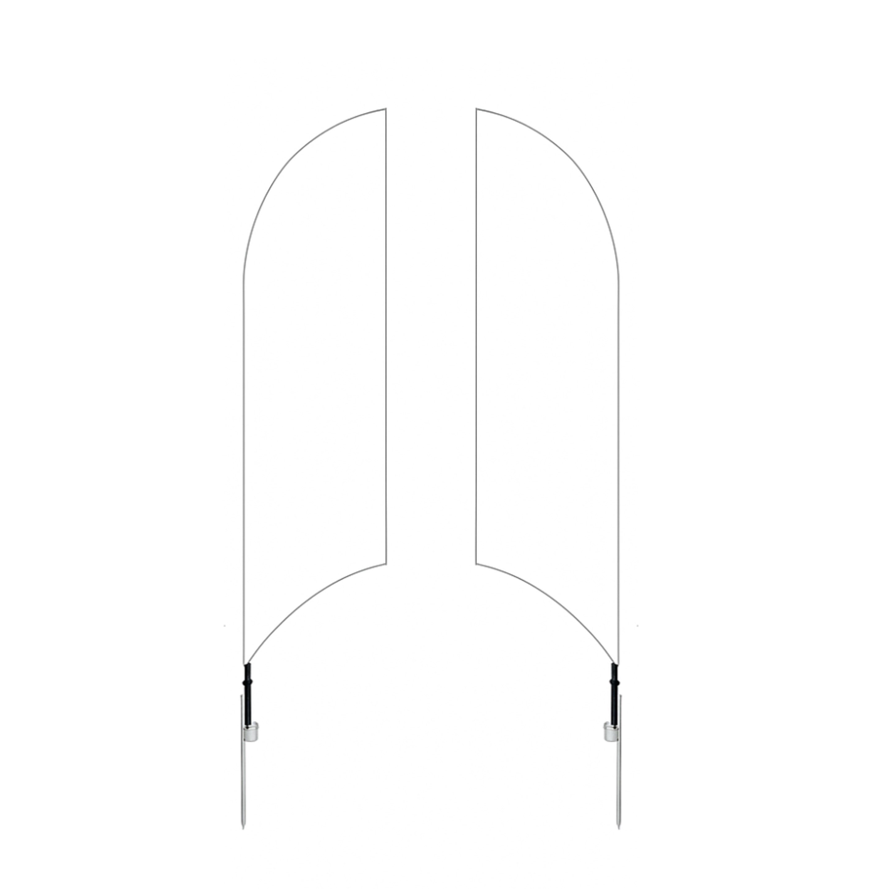 9' Double Sided Feather Flag w/Spike Base - Ocean 9