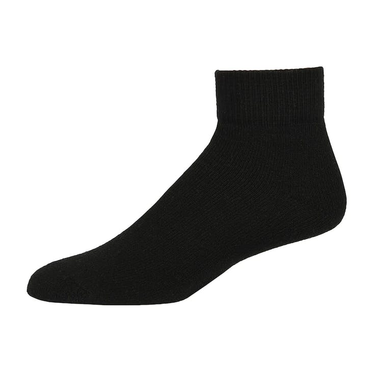 Adult Quarter Sports Socks - Black Size 9-11 2