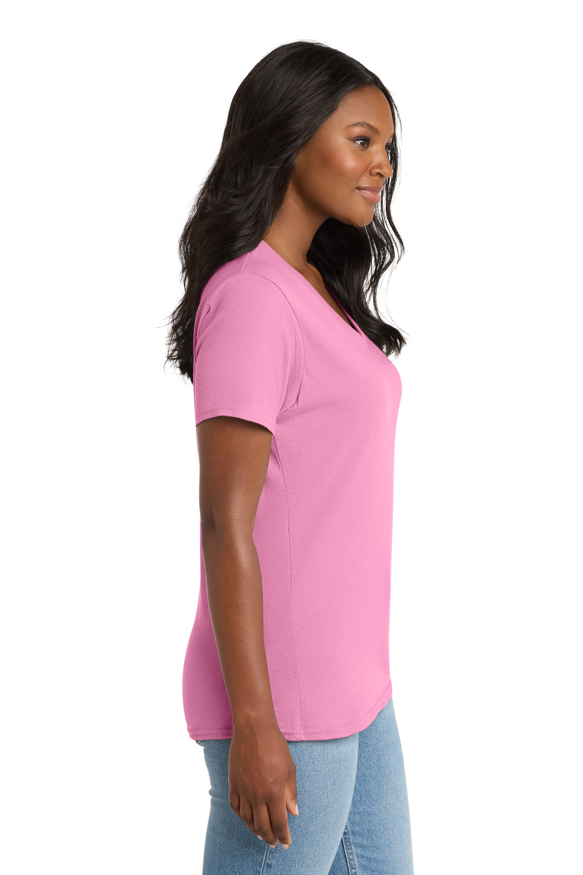Port & Co Women's Core Cotton V-Neck Tee. LPC54V 1