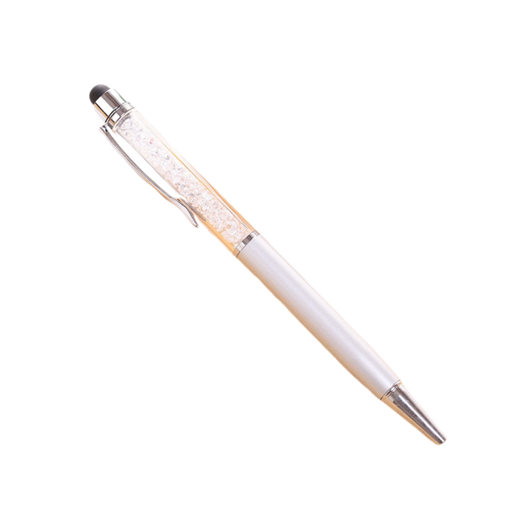 Aluminum Crystal Stylus Twist Pen With Engraved Clip 5.8" 6
