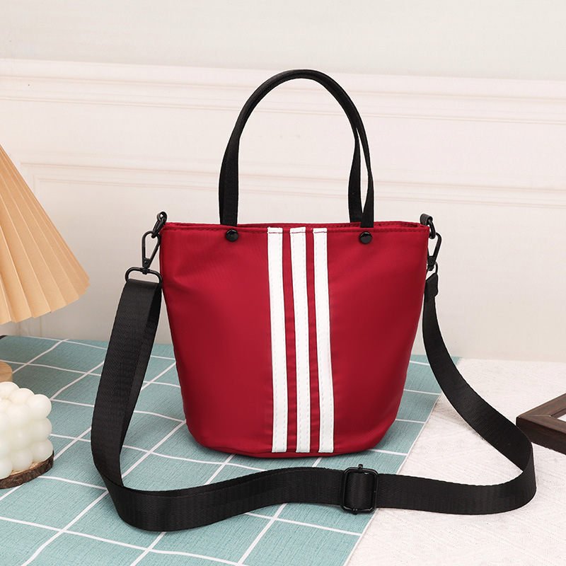 Casual Large Capacity Striped Bucket Tote Bag, custom tote bag with logo imprint 5